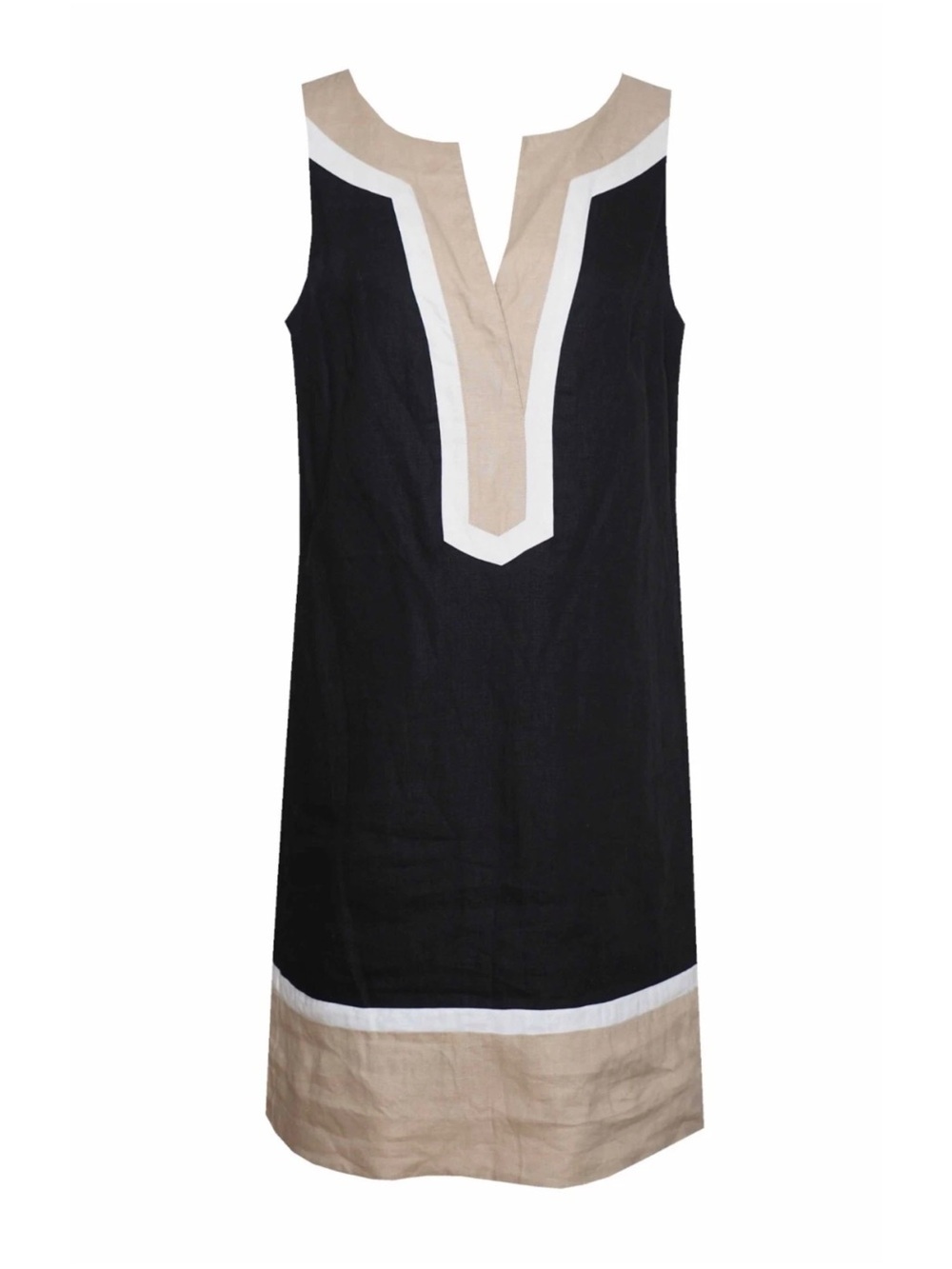 MICHAEL MICHAEL KORS Color Block 100% Linen Sleeveless Shift Dress Size 6